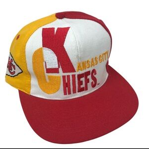 Vintage Kansas City Chiefs Pro Line NFL AJD Logo Embroidered Snapback Hat Cap